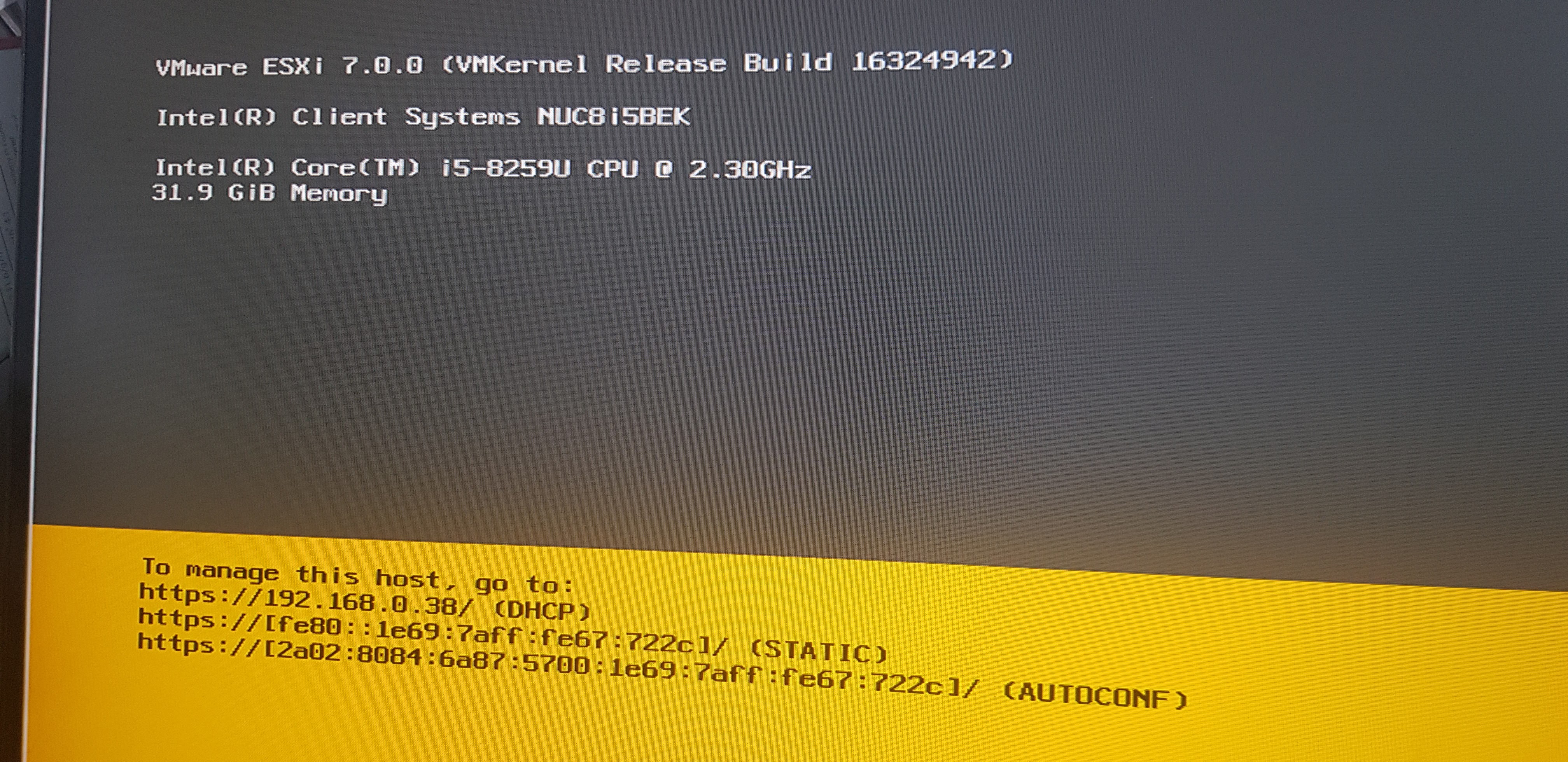 ESXi 7.0 Success image