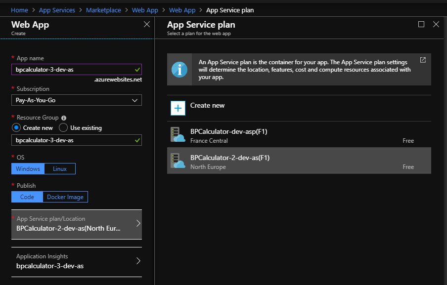 Azure New Web App Image